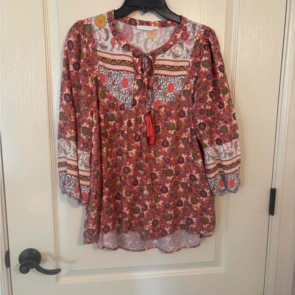 Jane +Delancey
Floral Bohemian Blouse with tassels